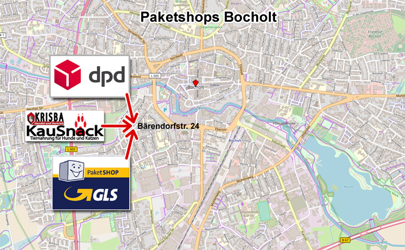 KRISBA KAUSNACK IN BOCHOLT MIT DEN PAKETSHOPS DPD UND GLS